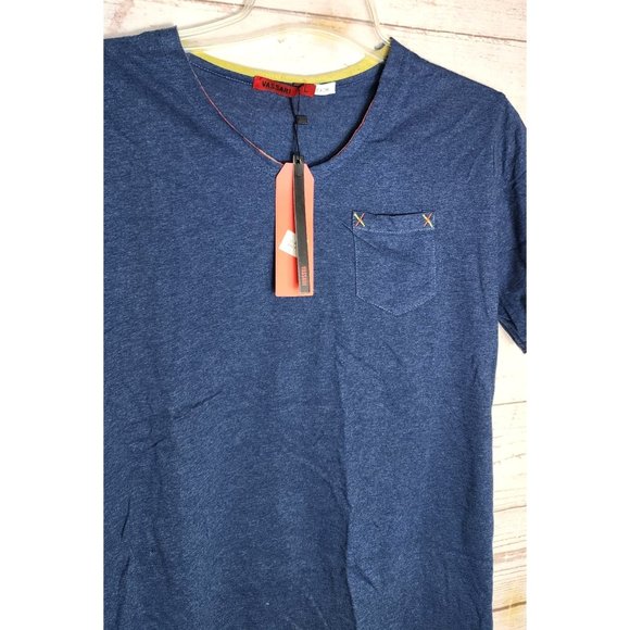 Vassari Los Angeles Blue L Rare Designer V-Neck Shirt with Pocket - Picture 4 of 16